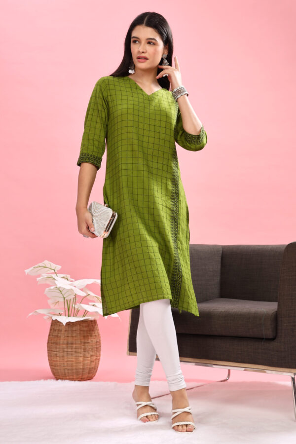 South cotton checked kurti - Image 8