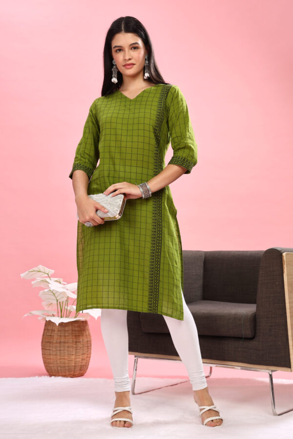 South cotton checked kurti