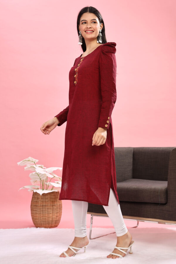 Handloom Full sleeve kurti - Image 4