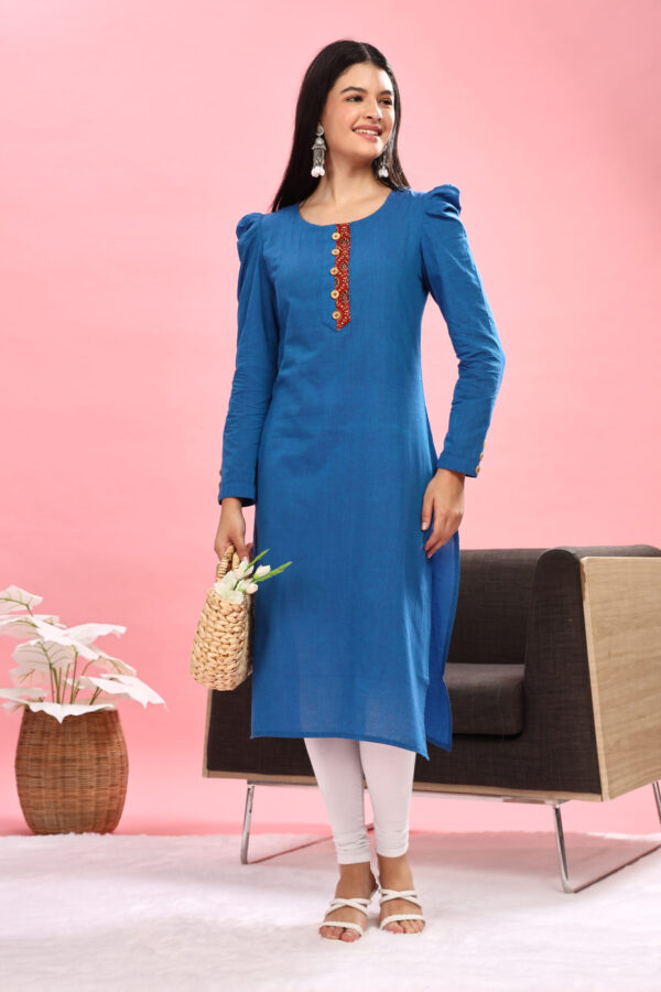 Handloom Full sleeve kurti - Image 11