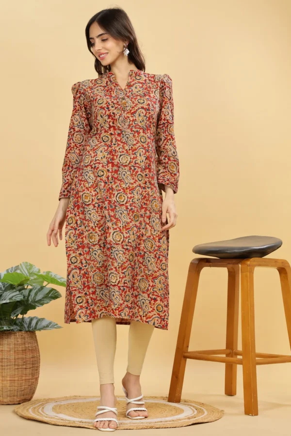 Floral Printed Straight Kurti