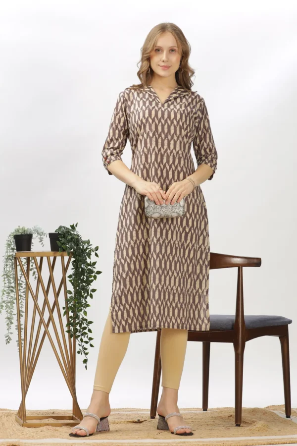Women Printed Straight Kurti - Image 2