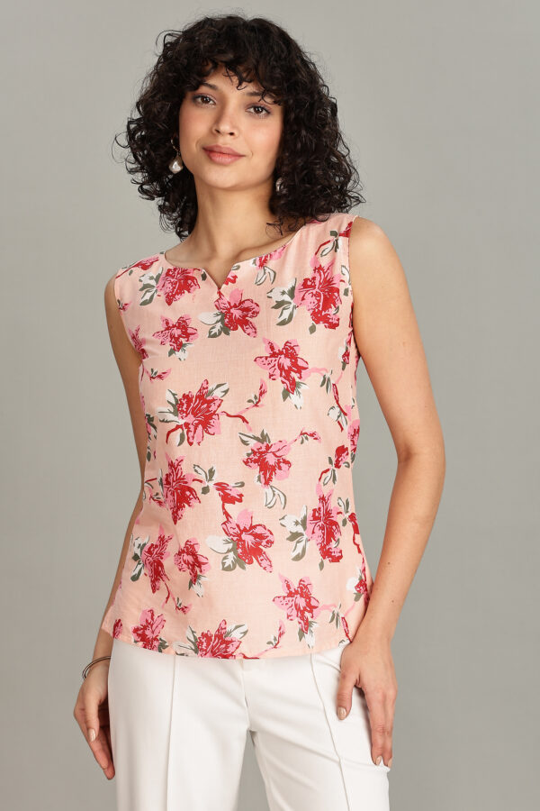 Short Sleeveless Floral Top