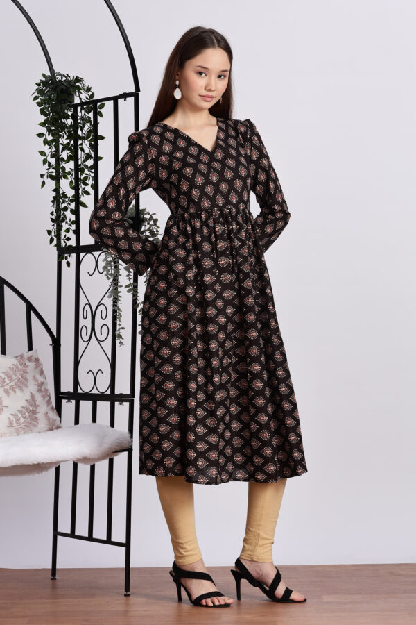 BLACK PRINTED ANARKALI - Image 4