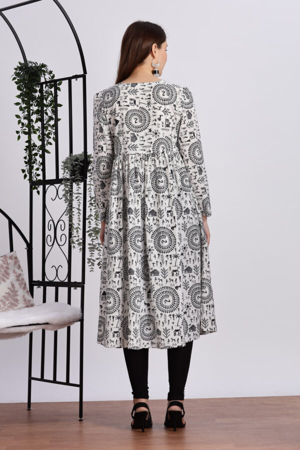 WHITE WALLI PRINTED ANARKALI - Image 2