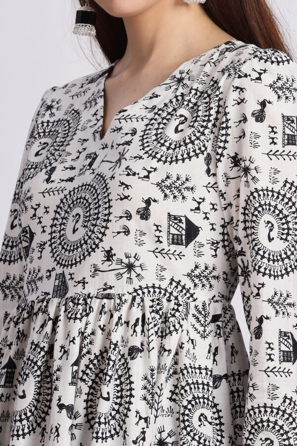 WHITE WALLI PRINTED ANARKALI - Image 3