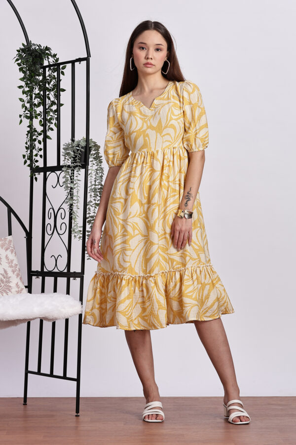YELLOW AND WHITE PARTY GOWN - Image 2