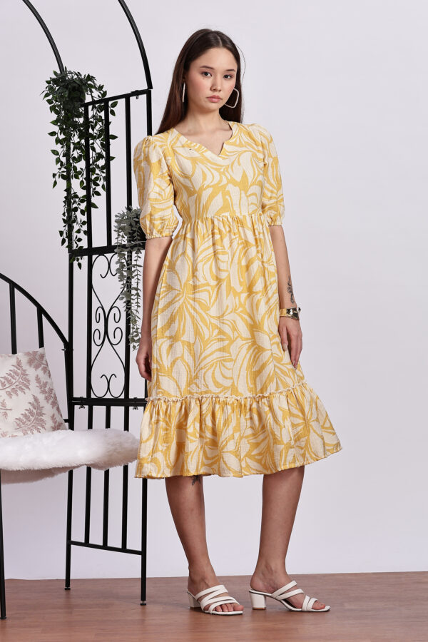 YELLOW AND WHITE PARTY GOWN - Image 5