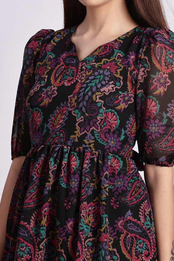 MULTICOLOUR FLORAL PRINT GOWN - Image 3