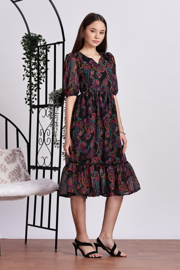 MULTICOLOUR FLORAL PRINT GOWN - Image 4