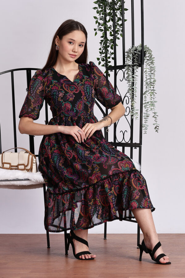 MULTICOLOUR FLORAL PRINT GOWN - Image 5