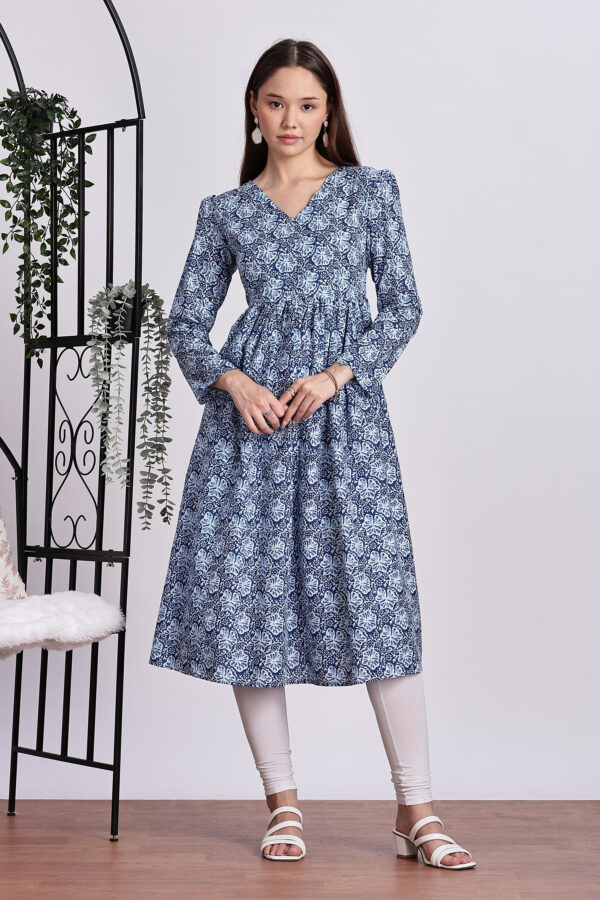 BLUE PRINTED ANARKALI