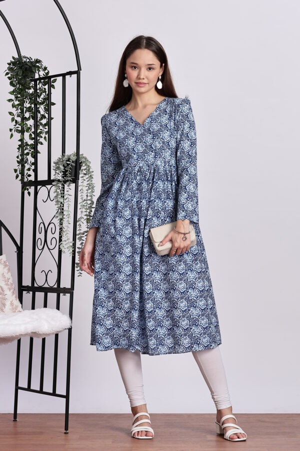 BLUE PRINTED ANARKALI - Image 4