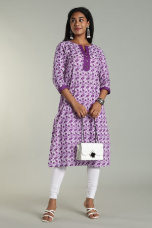 White and Purple Kurti