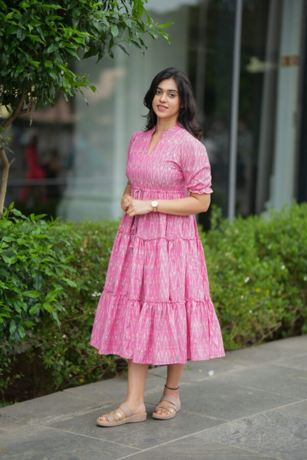 Stylish Iket Pink Gown