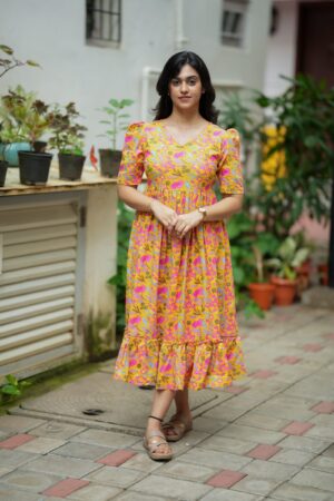 Floral Mustard Yellow Gown