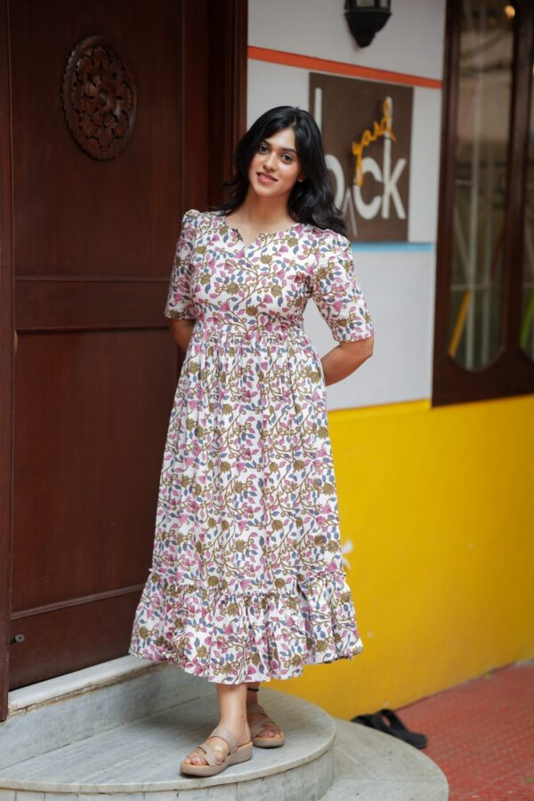 Floral white gown