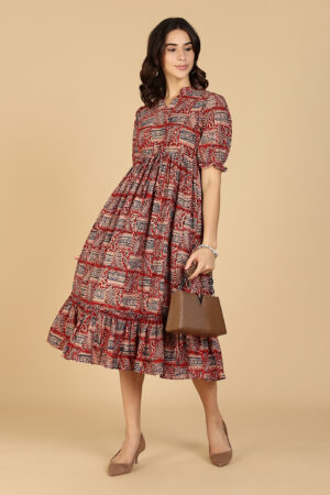 Red Kalamkari Maxi