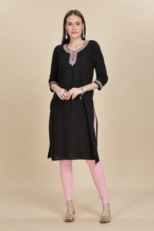 Floral Embroidery Design Kurti