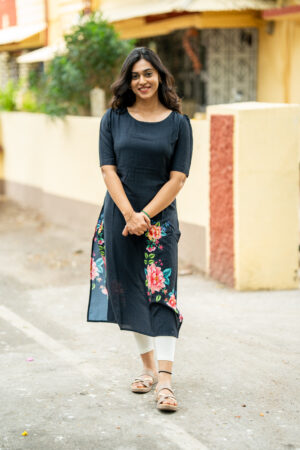 Black Floral Kurti