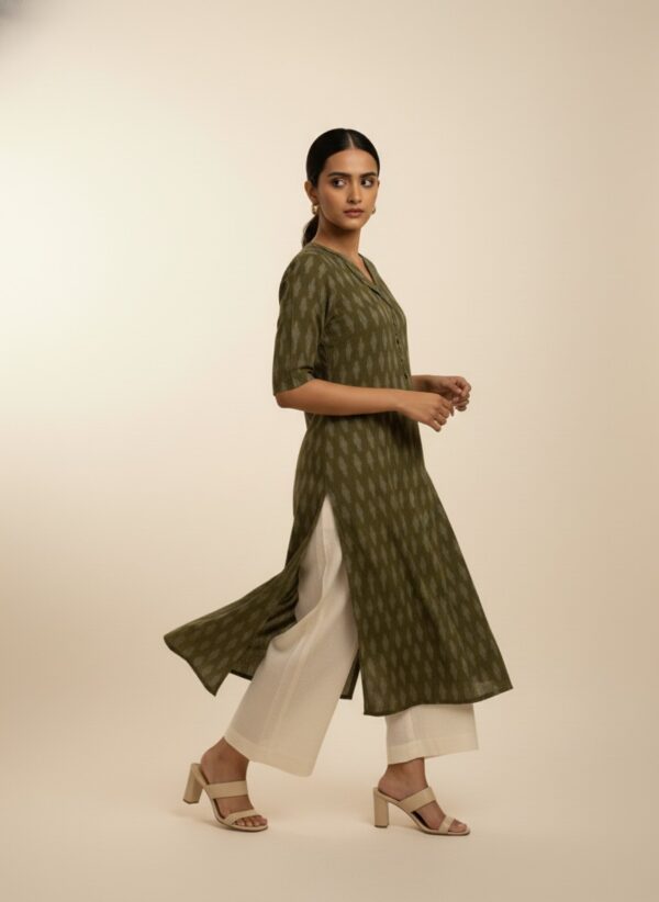 Stylish Ikat Light Green Kurti