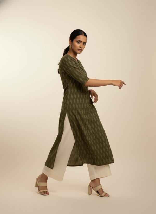 Stylish Ikat Light Green Kurti