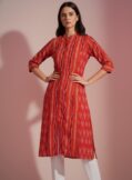 Ikat Red Kurti