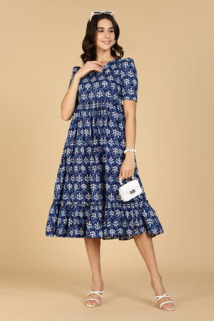 Blue & White Floral Gown