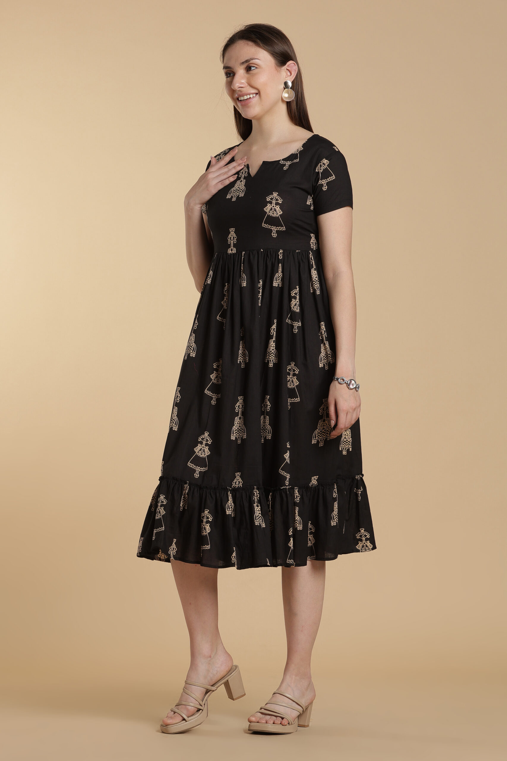 Midnight V Cotton Maxi Gown