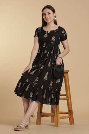 Midnight V Cotton Maxi Gown