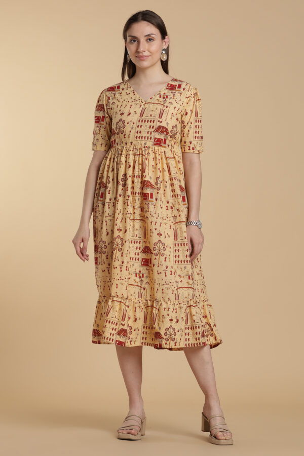 Red Accent Cotton Gown