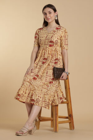 Red Accent Cotton Gown