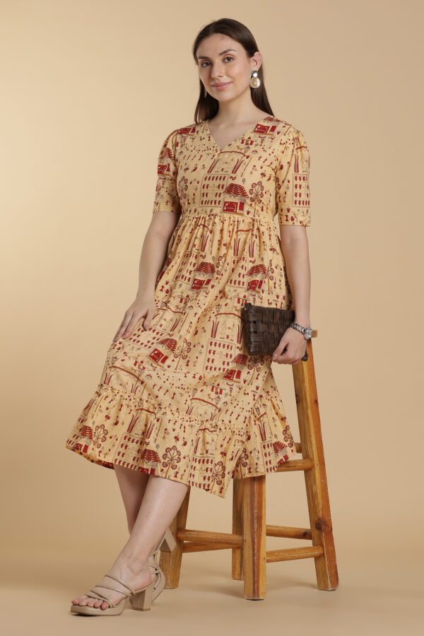 Red Accent Cotton Gown