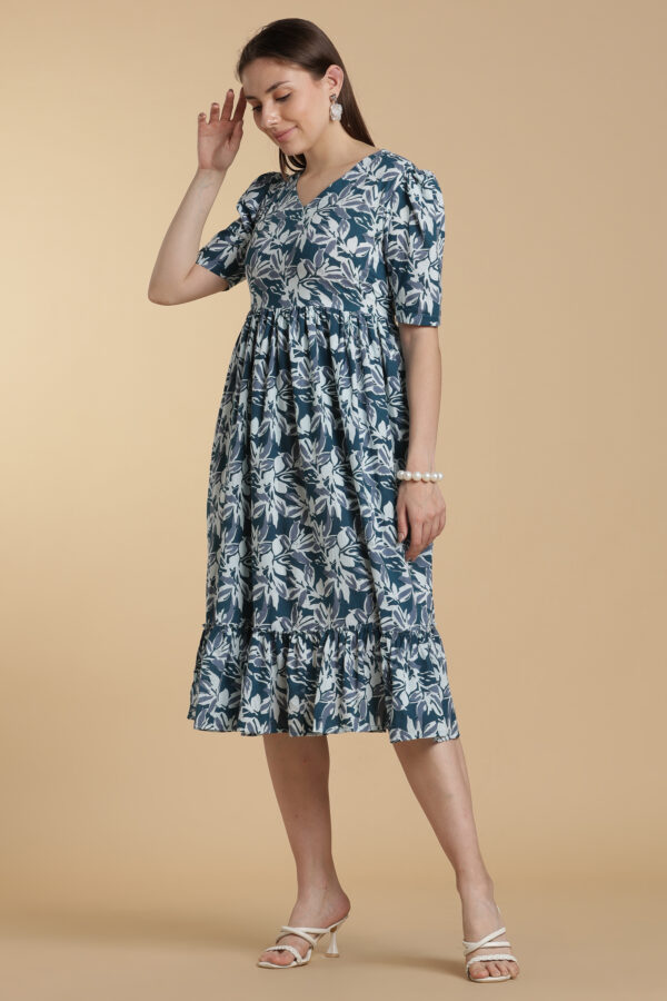 Blue Bloom Cotton Gown