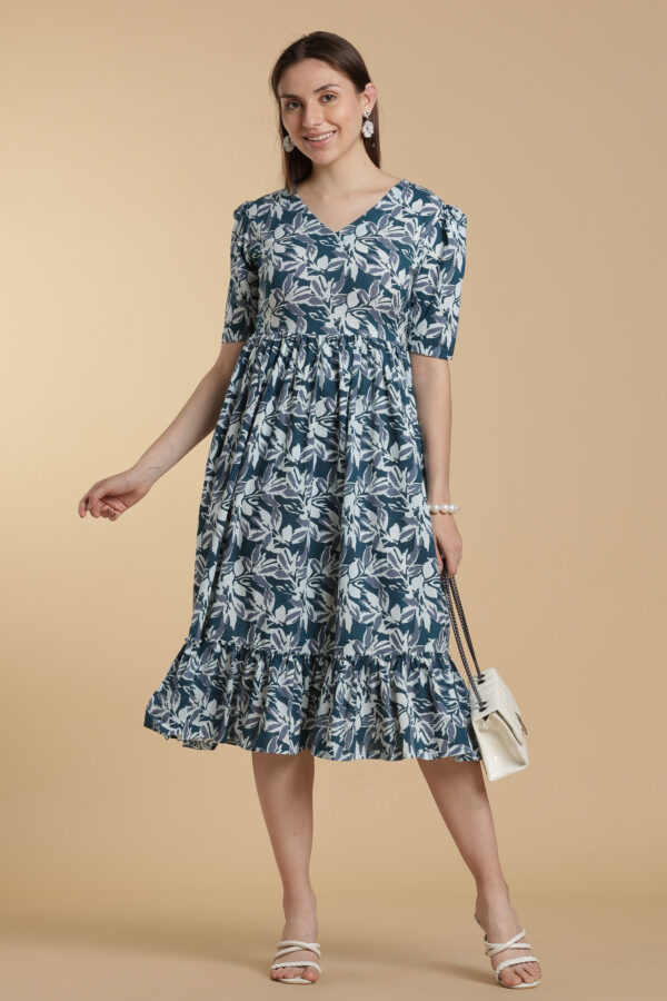 Blue Bloom Cotton Gown