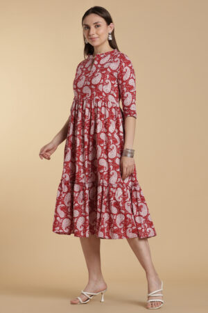 Scarlet Bloom Cotton Gown