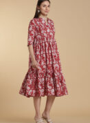 Scarlet Bloom Cotton Gown