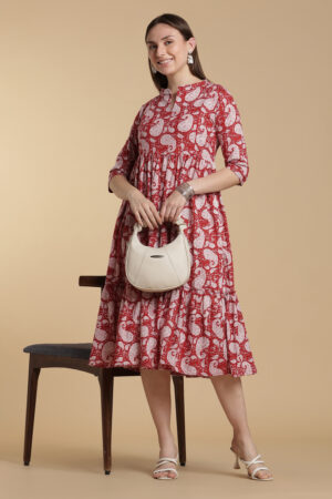 Scarlet Bloom Cotton Gown