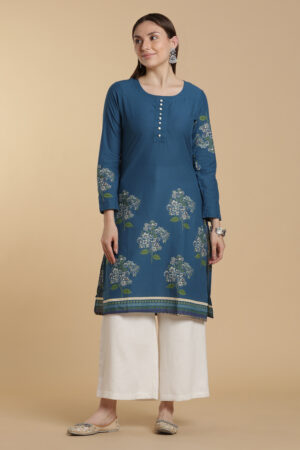 Azure Mini Leaf Kurti