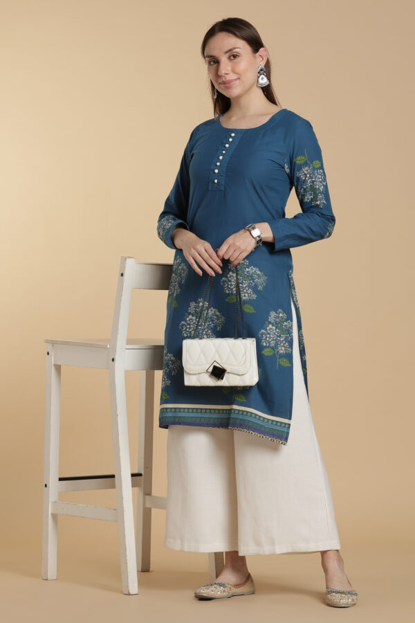 Azure Mini Leaf Kurti