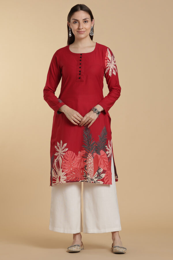Crimson Leaf Kurti