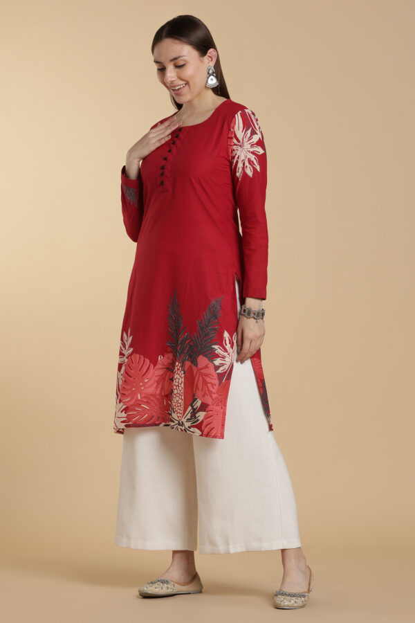 Crimson Leaf Kurti