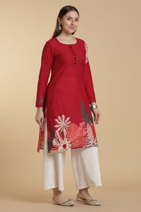 Crimson Leaf Kurti