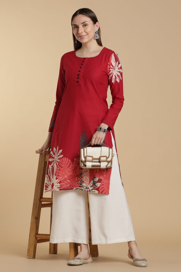 Crimson Leaf Kurti