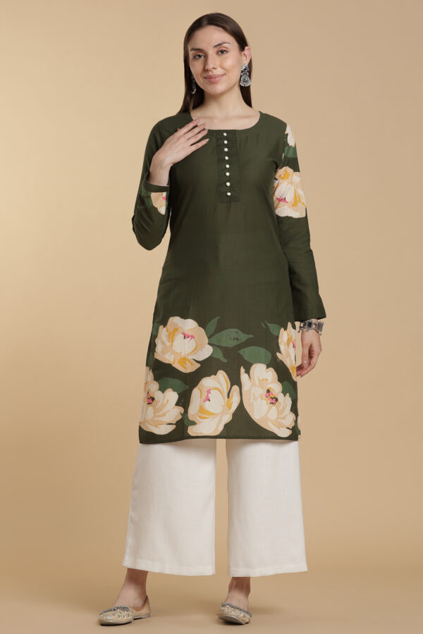 Emerald Bloom Kurti