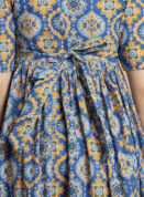 Sky Calm Cotton Pa-Neck Gown