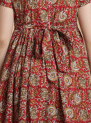 Crimson Charm Cotton Gown