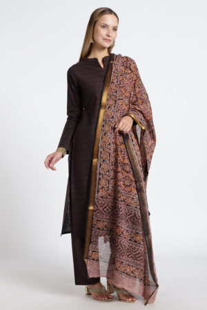 Home 23 Women Clothing Store Classic Straight Kurti with Pant Set – Brown