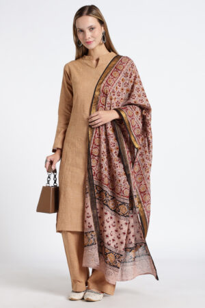 Home 23 Women Clothing Store Classic Straight Kurti with Pant Set – Light Beige