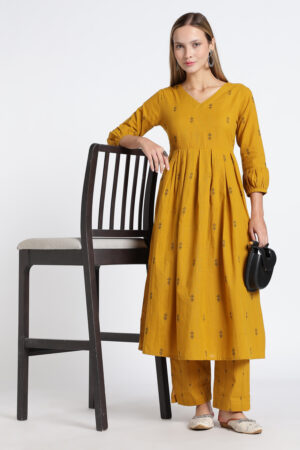 Home 55 Women Clothing Store Flared Anarkali - Mustard